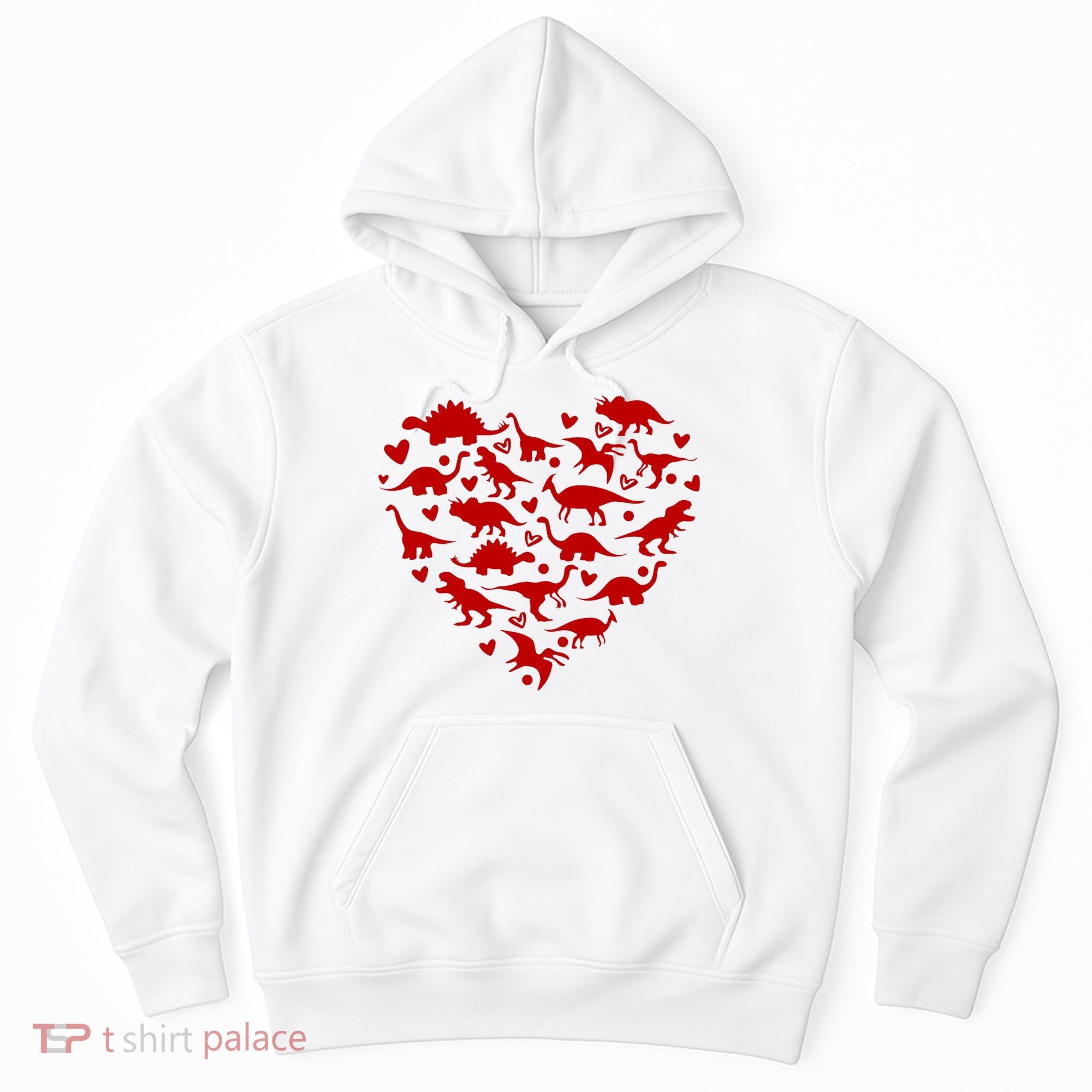 Dinosaur Heart Valentines Day Hoodie