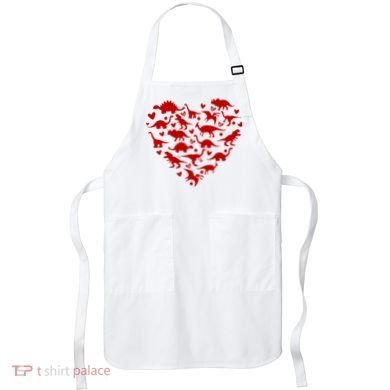 Dinosaur Heart Valentines Day Apron