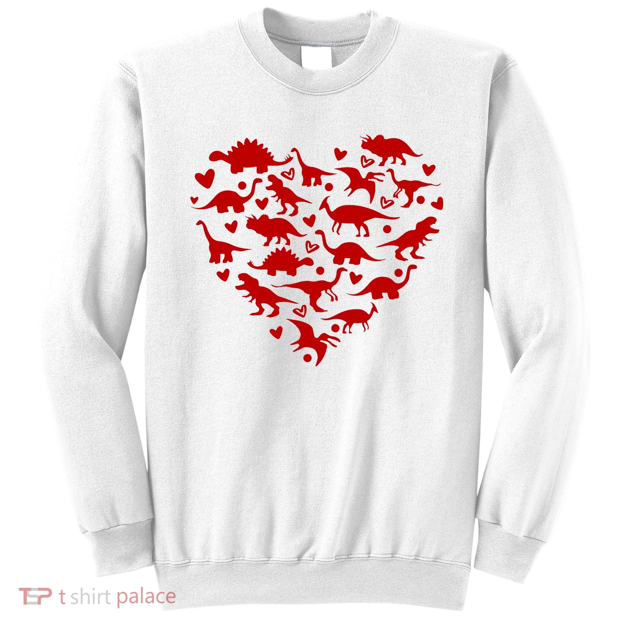 Dinosaur Heart Valentines Day Sweatshirt