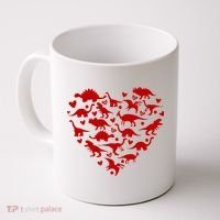 Dinosaur Heart Valentines Day Coffee Mug thumb 0