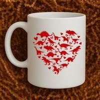 Dinosaur Heart Valentines Day Coffee Mug thumb 2