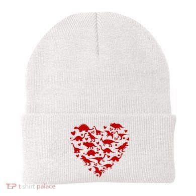Dinosaur Heart Valentines Day Beanie