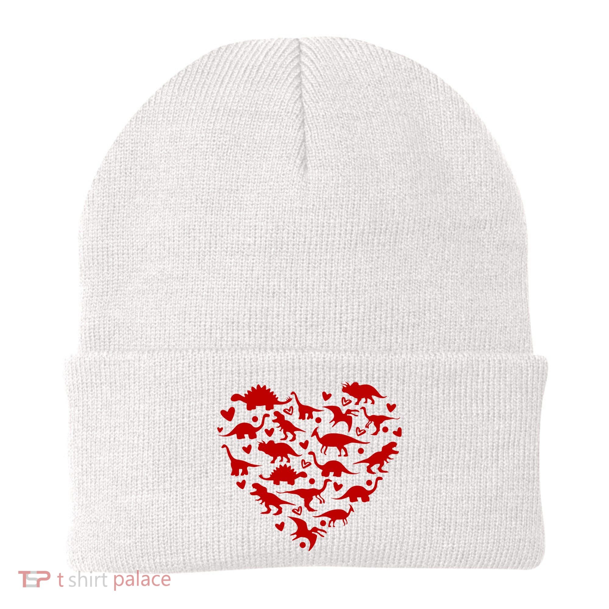 Dinosaur Heart Valentines Day Beanie