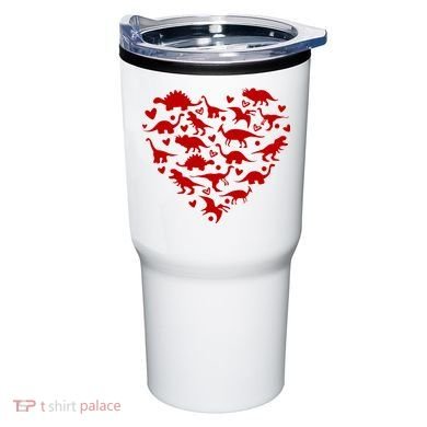 Dinosaur Heart Valentines Day Tumbler