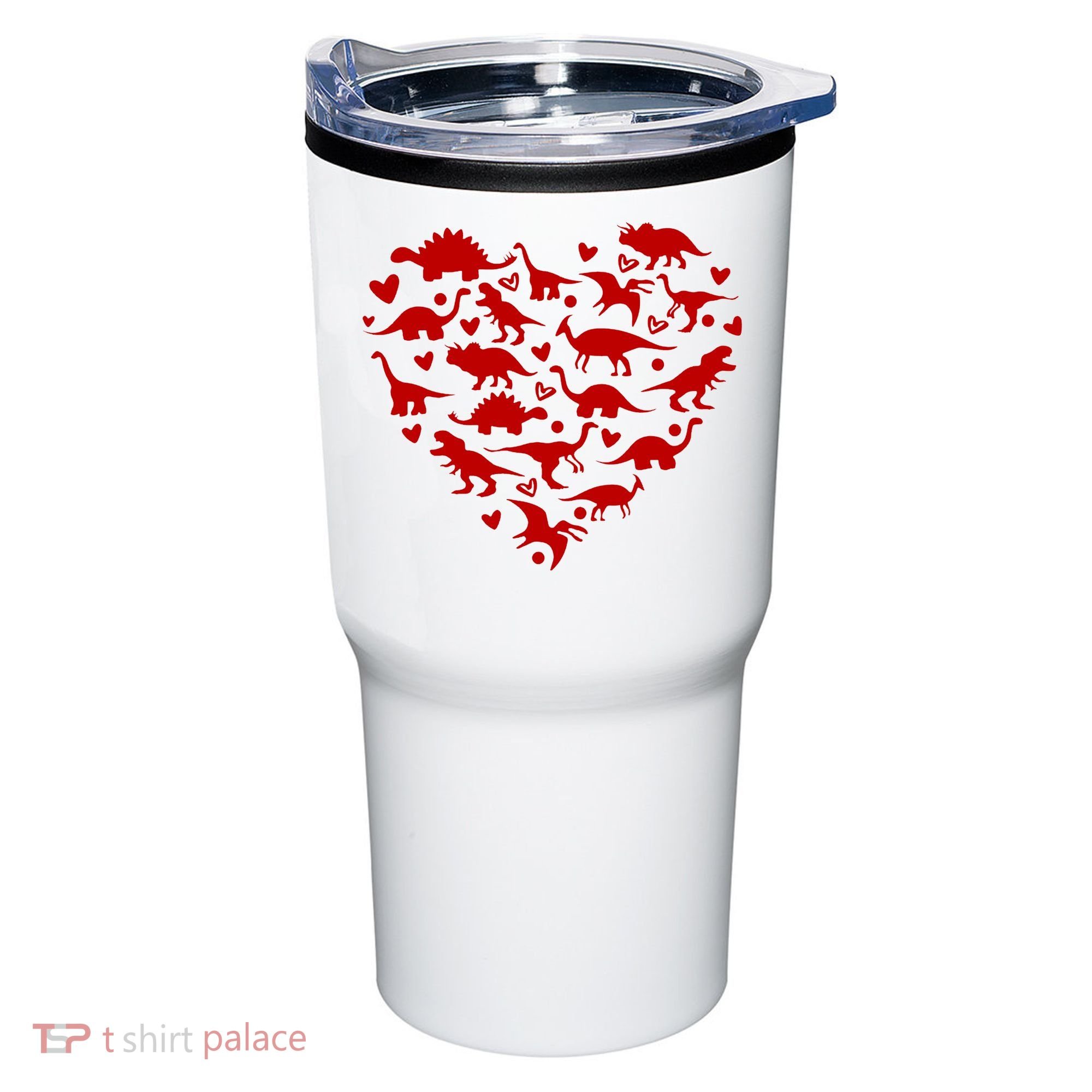Dinosaur Heart Valentines Day Tumbler