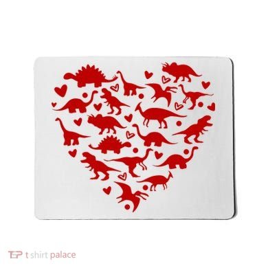 Dinosaur Heart Valentines Day Mousepad