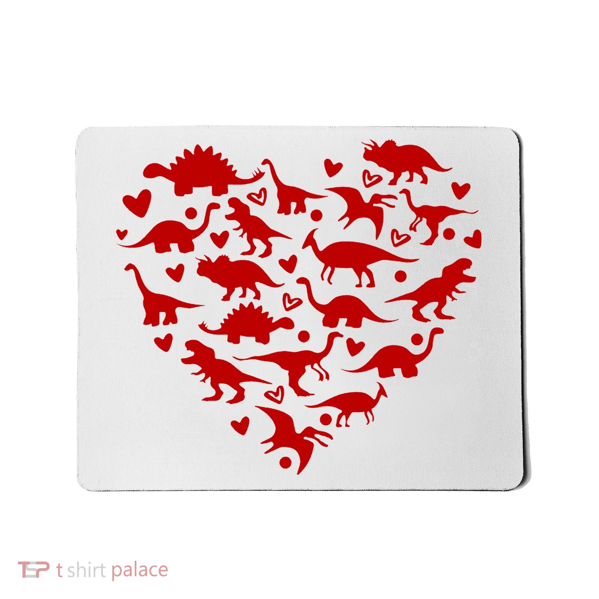Dinosaur Heart Valentines Day Mousepad