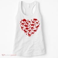 Dinosaur Heart Valentines Day Women's Tank Top thumb 0