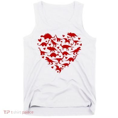 Dinosaur Heart Valentines Day Tank Top