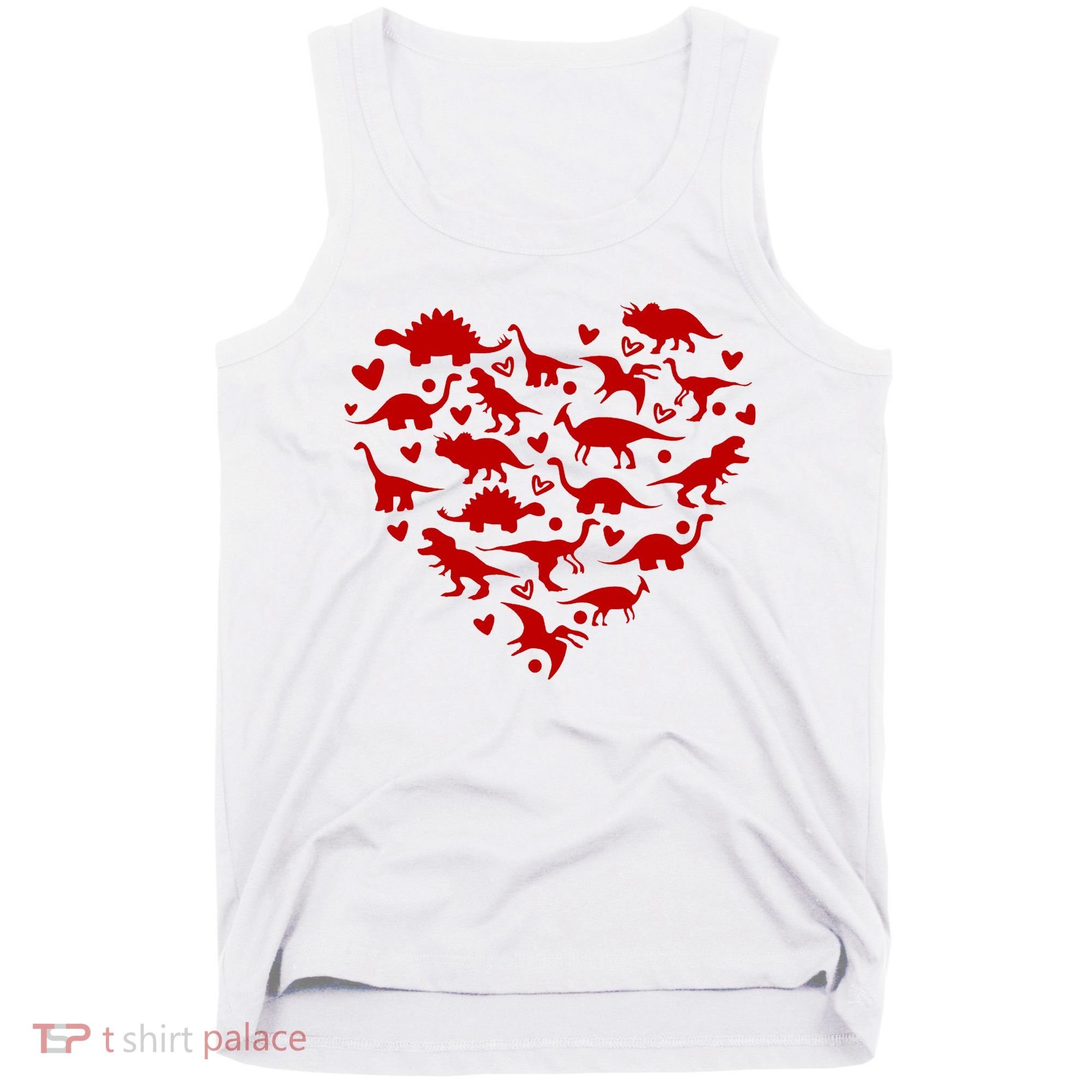 Dinosaur Heart Valentines Day Tank Top