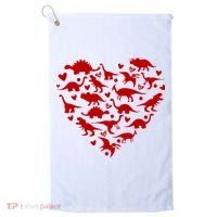 Dinosaur Heart Valentines Day Golf Towel thumb 0