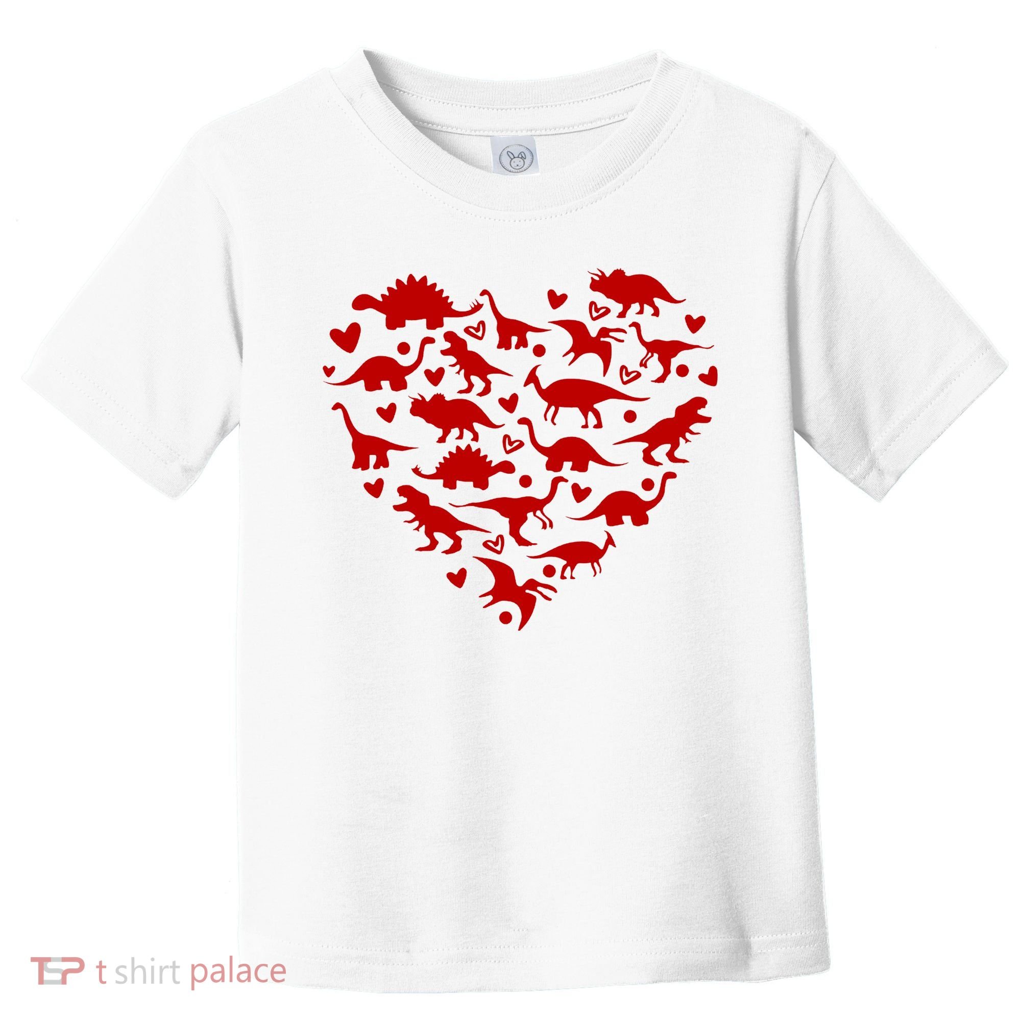 Dinosaur Heart Valentines Day Toddler T-Shirt