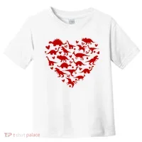 Dinosaur Heart Valentines Day Toddler T-Shirt thumb 0