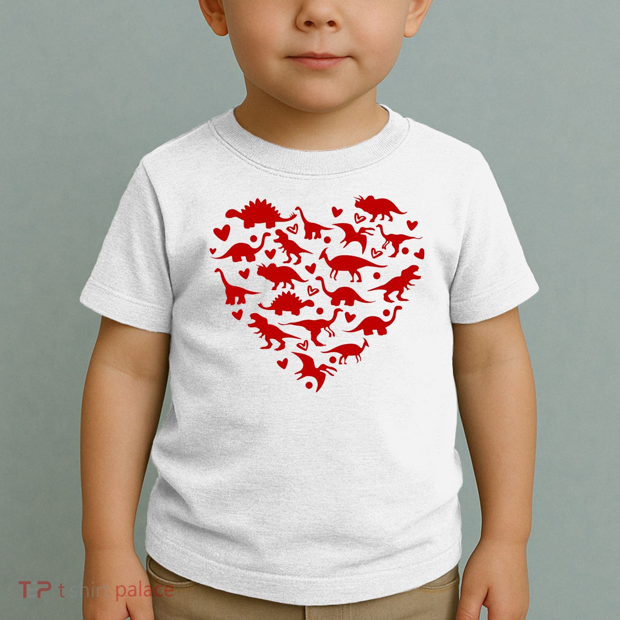 Dinosaur Heart Valentines Day Toddler T-Shirt