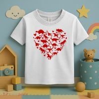 Dinosaur Heart Valentines Day Toddler T-Shirt thumb 3
