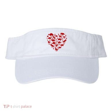 Dinosaur Heart Valentines Day Visor