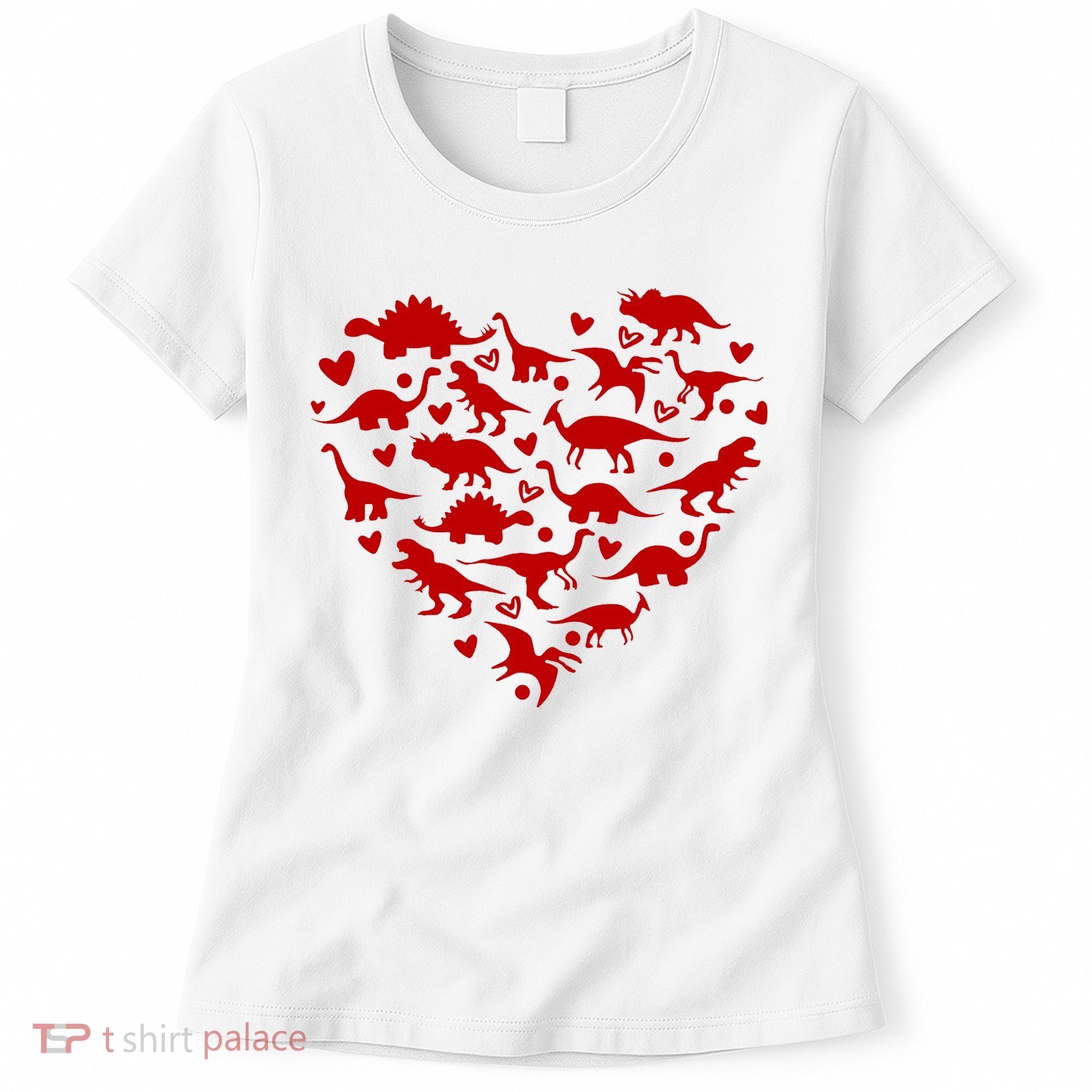 Dinosaur Heart Valentines Day Women's T-Shirt