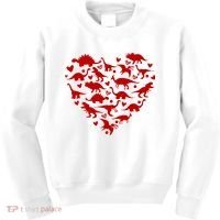 Dinosaur Heart Valentines Day Kids Sweatshirt thumb 0