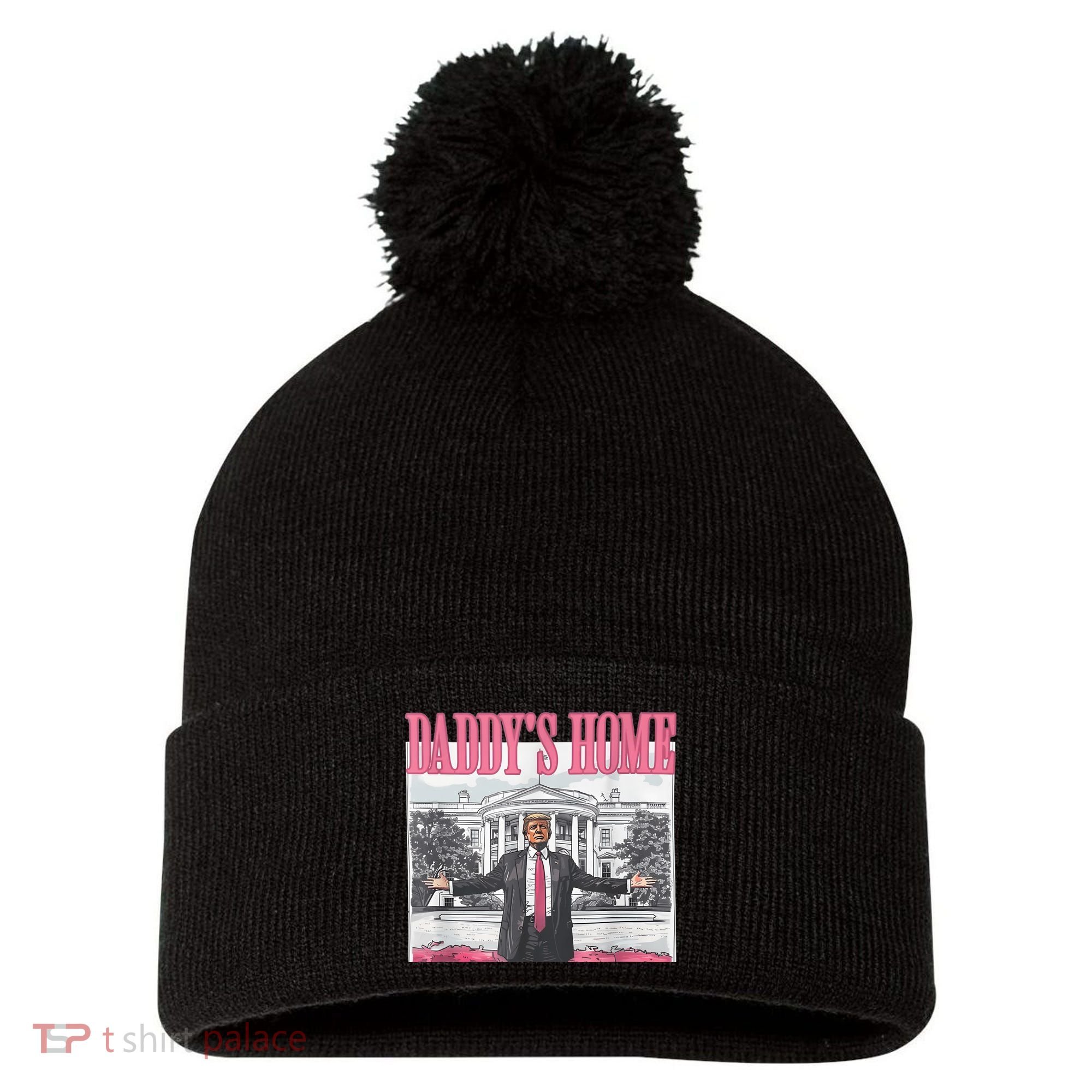 Daddys Home Vote Donald Trump 2024 Election Pom Pom 12in Knit Beanie