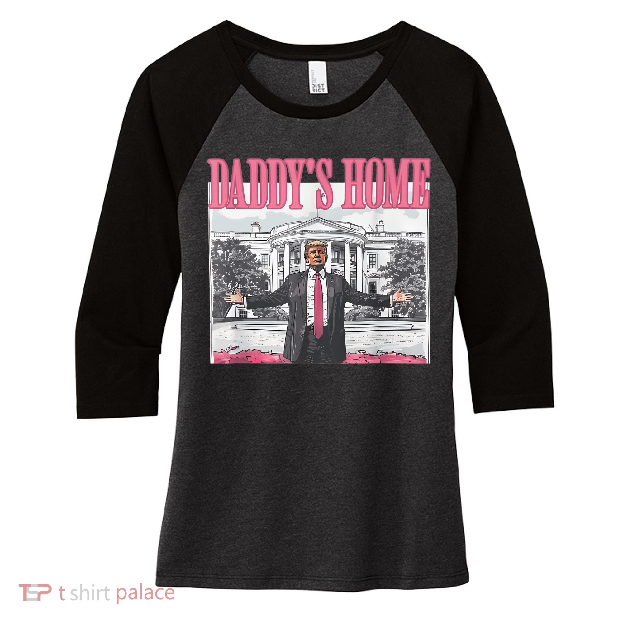 Daddys Home Vote Donald Trump 2024 Election Women's Tri-Blend 3/4-Sleeve Raglan Shirt
