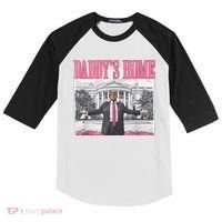 Daddys Home Vote Donald Trump 2024 Election Kids Colorblock Raglan Jersey thumb 0