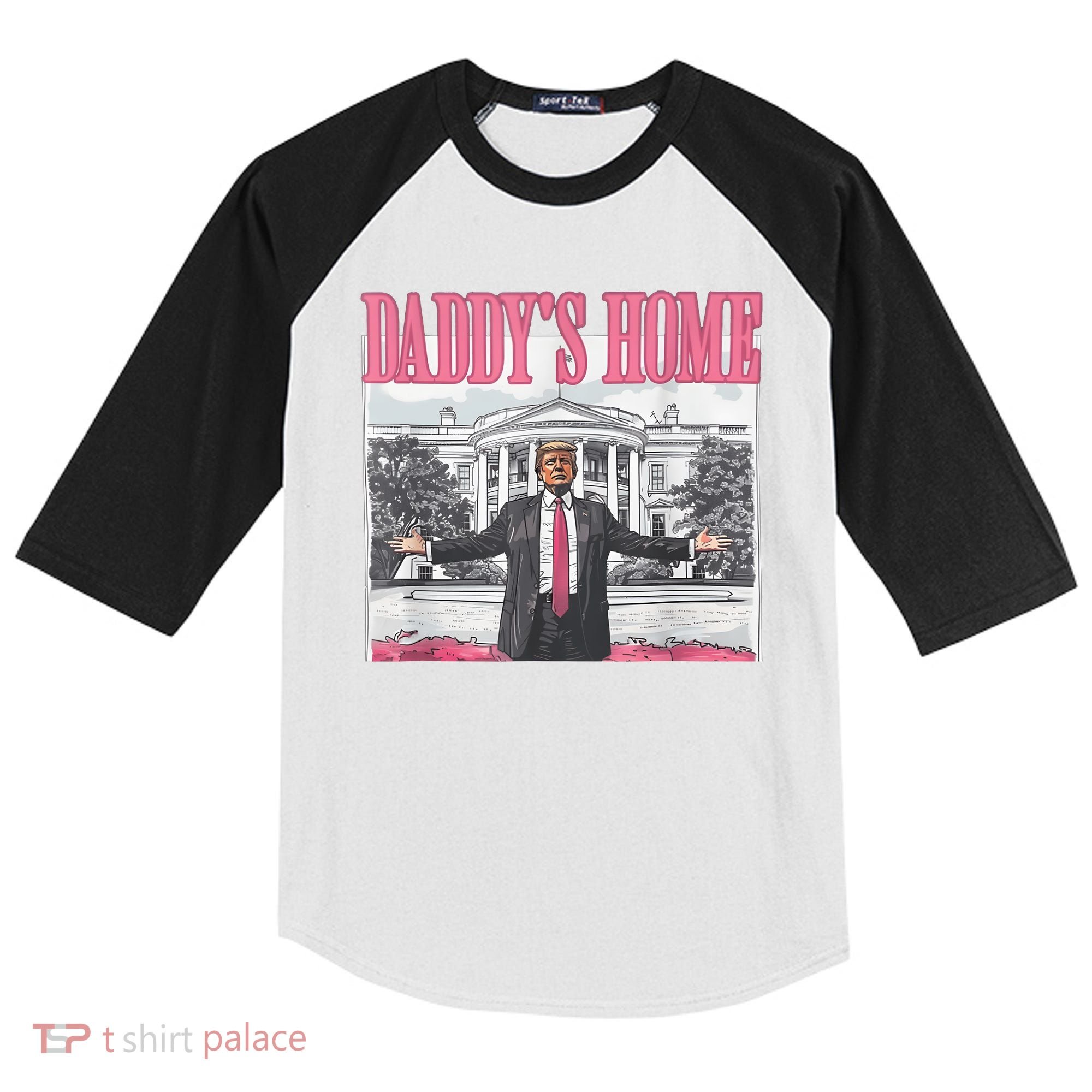 Daddys Home Vote Donald Trump 2024 Election Kids Colorblock Raglan Jersey
