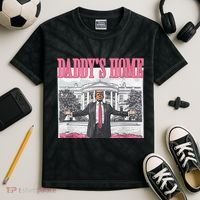 Daddys Home Vote Donald Trump 2024 Election Kids Tie-Dye T-Shirt thumb 2