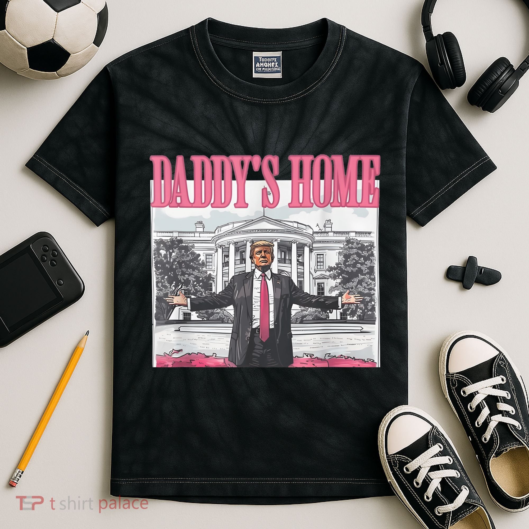 Daddys Home Vote Donald Trump 2024 Election Kids Tie-Dye T-Shirt