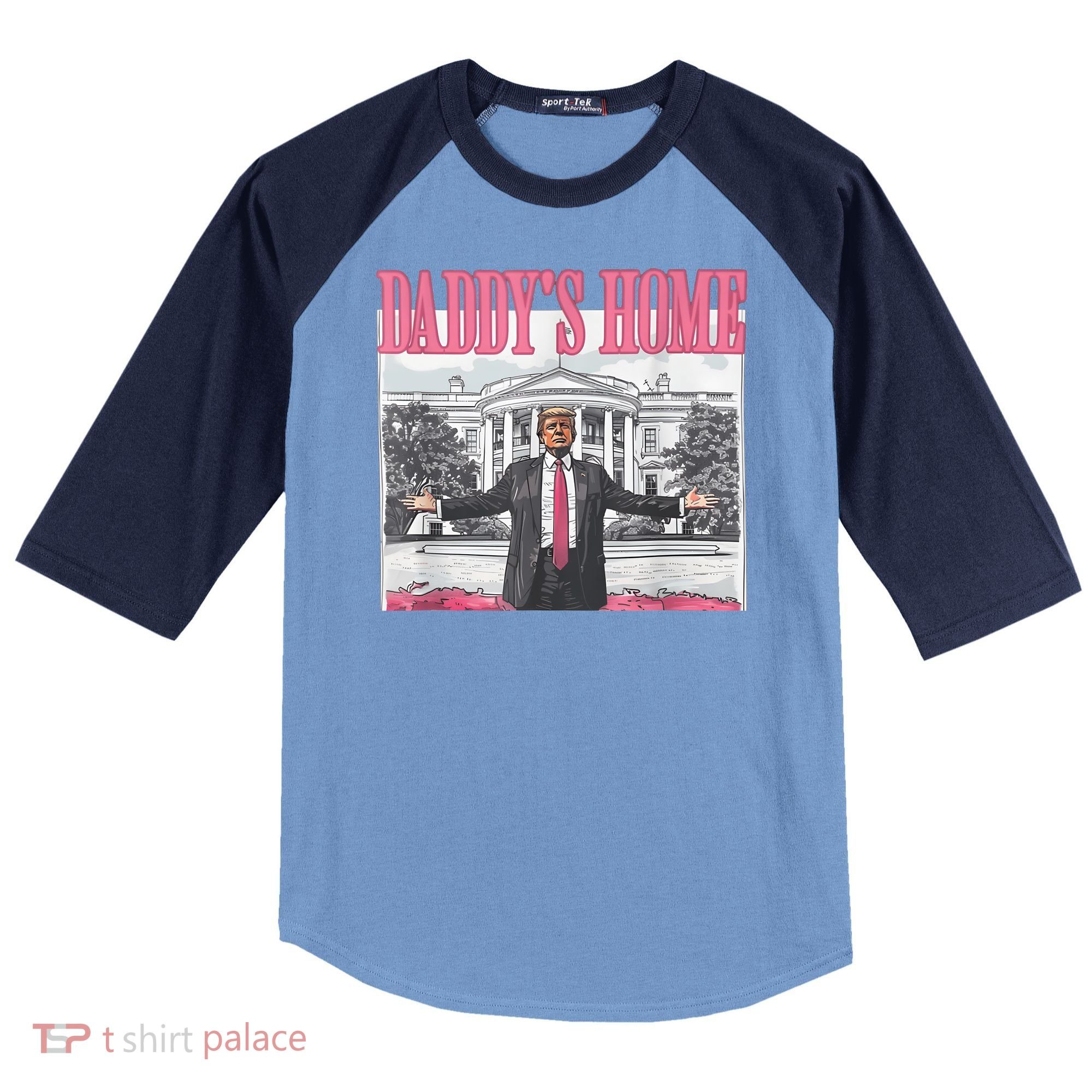 Daddys Home Vote Donald Trump 2024 Election Raglan Baseball Sleeve Shirt
