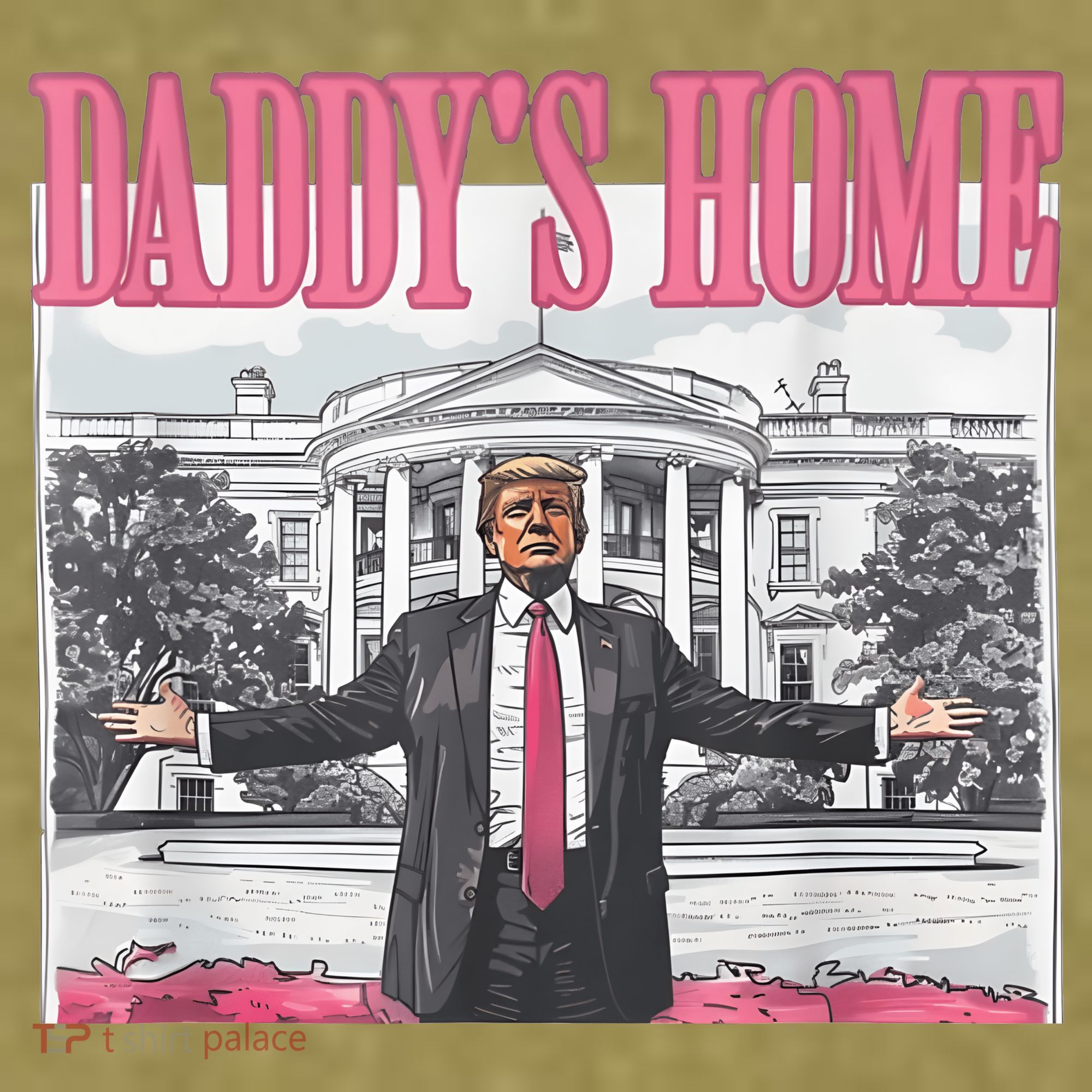 Daddys Home Vote Donald Trump 2024 Election Garment-Dyed Women's Muscle Tee