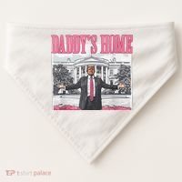 Daddys Home Vote Donald Trump 2024 Election USA-Made Doggie Bandana thumb 0
