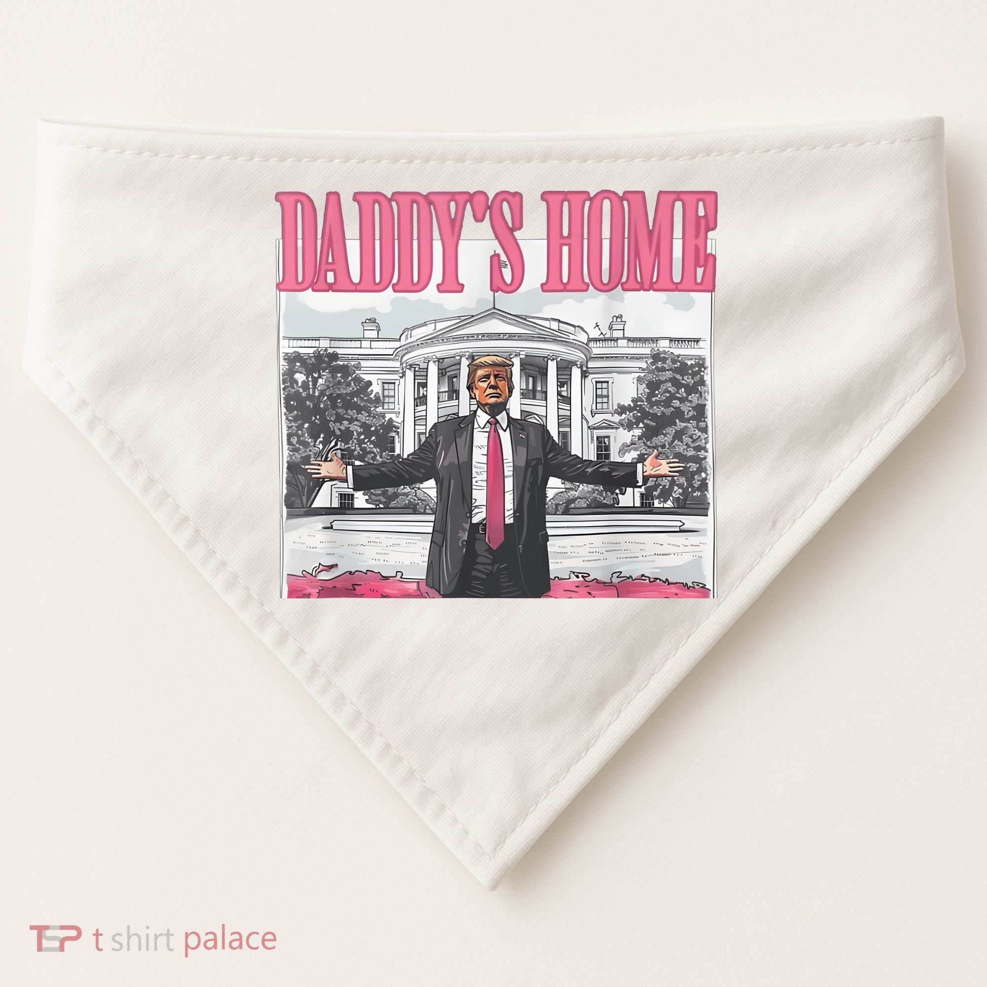 Daddys Home Vote Donald Trump 2024 Election USA-Made Doggie Bandana