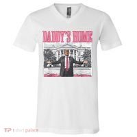 Daddys Home Vote Donald Trump 2024 Election V-Neck T-Shirt thumb 0