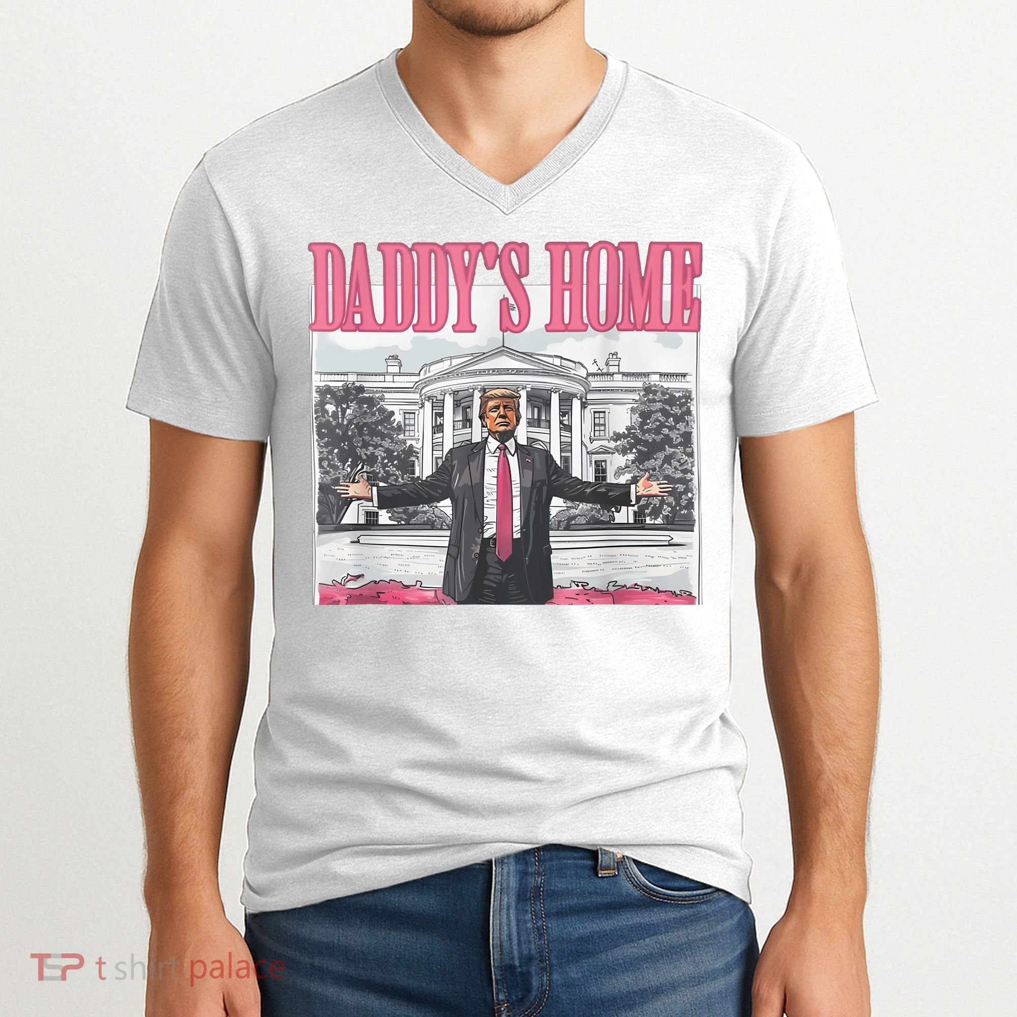 Daddys Home Vote Donald Trump 2024 Election V-Neck T-Shirt