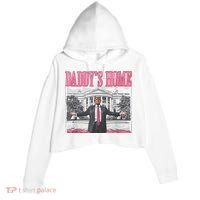 Daddys Home Vote Donald Trump 2024 Election Crop Fleece Hoodie thumb 0