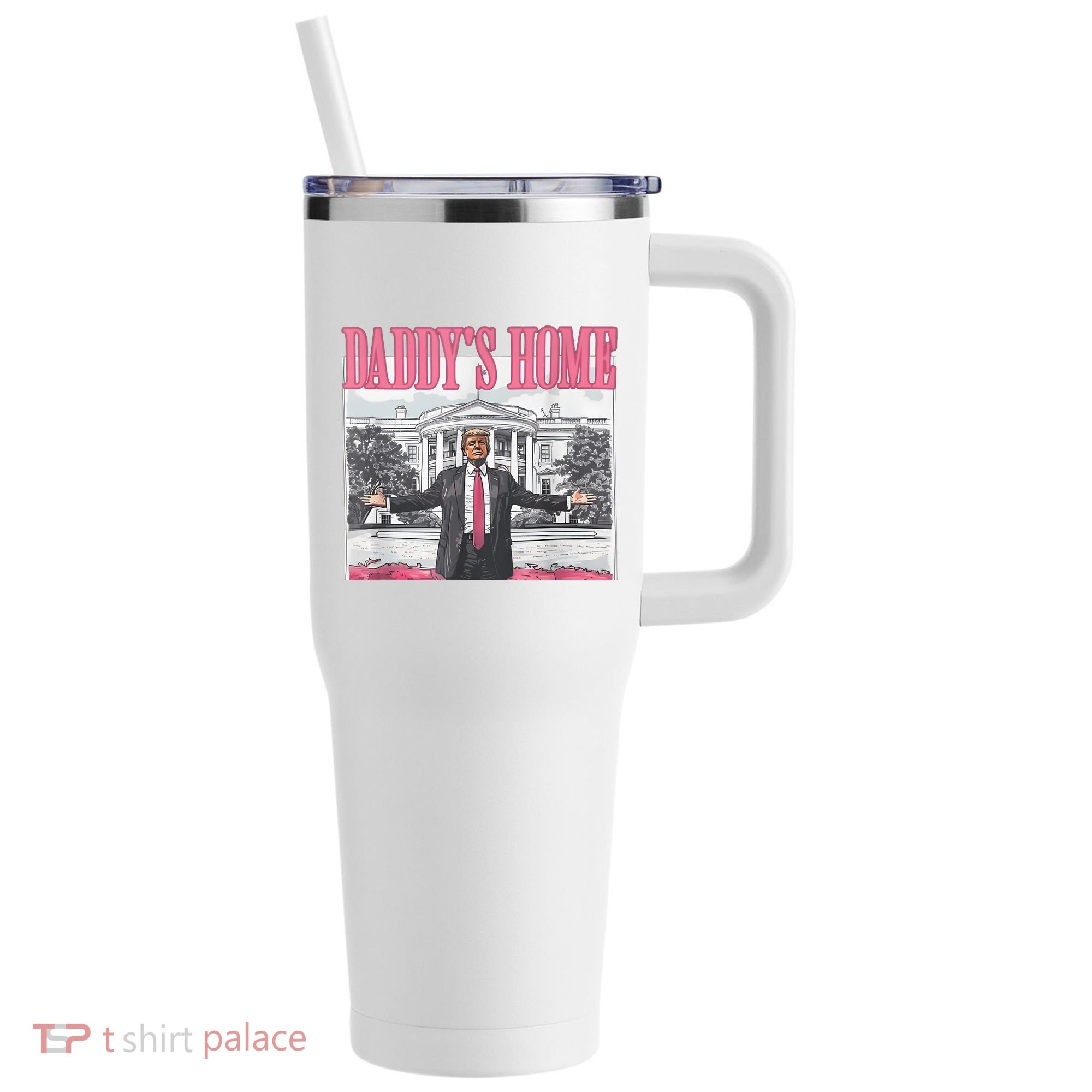Daddys Home Vote Donald Trump 2024 Election 40oz Vacuum Insulated Stainless Steel Travel Tumbler