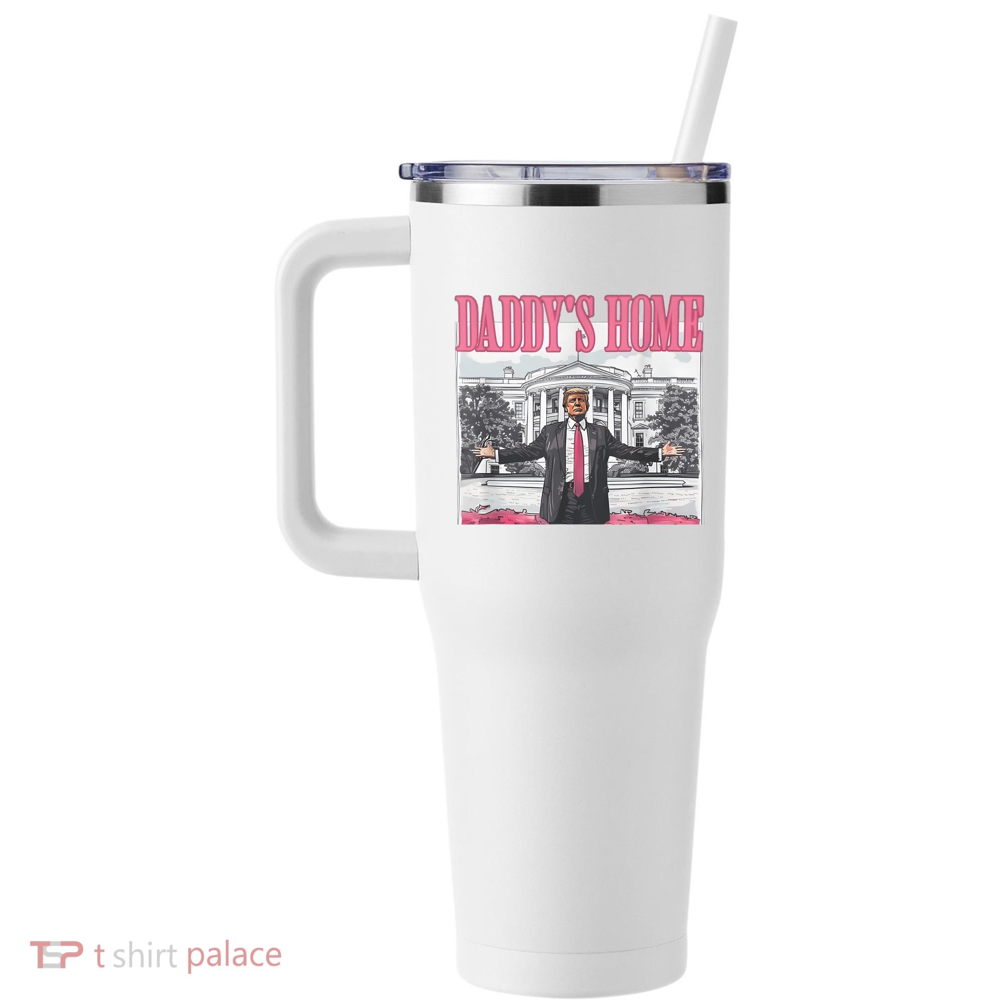 Daddys Home Vote Donald Trump 2024 Election 40oz Vacuum Insulated Stainless Steel Travel Tumbler