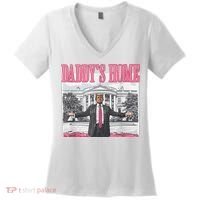 Daddys Home Vote Donald Trump 2024 Election Women's V-Neck T-Shirt thumb 0