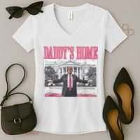 Daddys Home Vote Donald Trump 2024 Election Women's V-Neck T-Shirt thumb 2