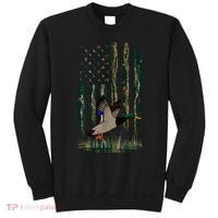 Duck Hunting Waterfowl Hunters Camo Flag Sweatshirt thumb 0