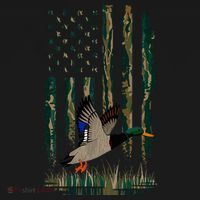 Duck Hunting Waterfowl Hunters Camo Flag Sweatshirt thumb 3