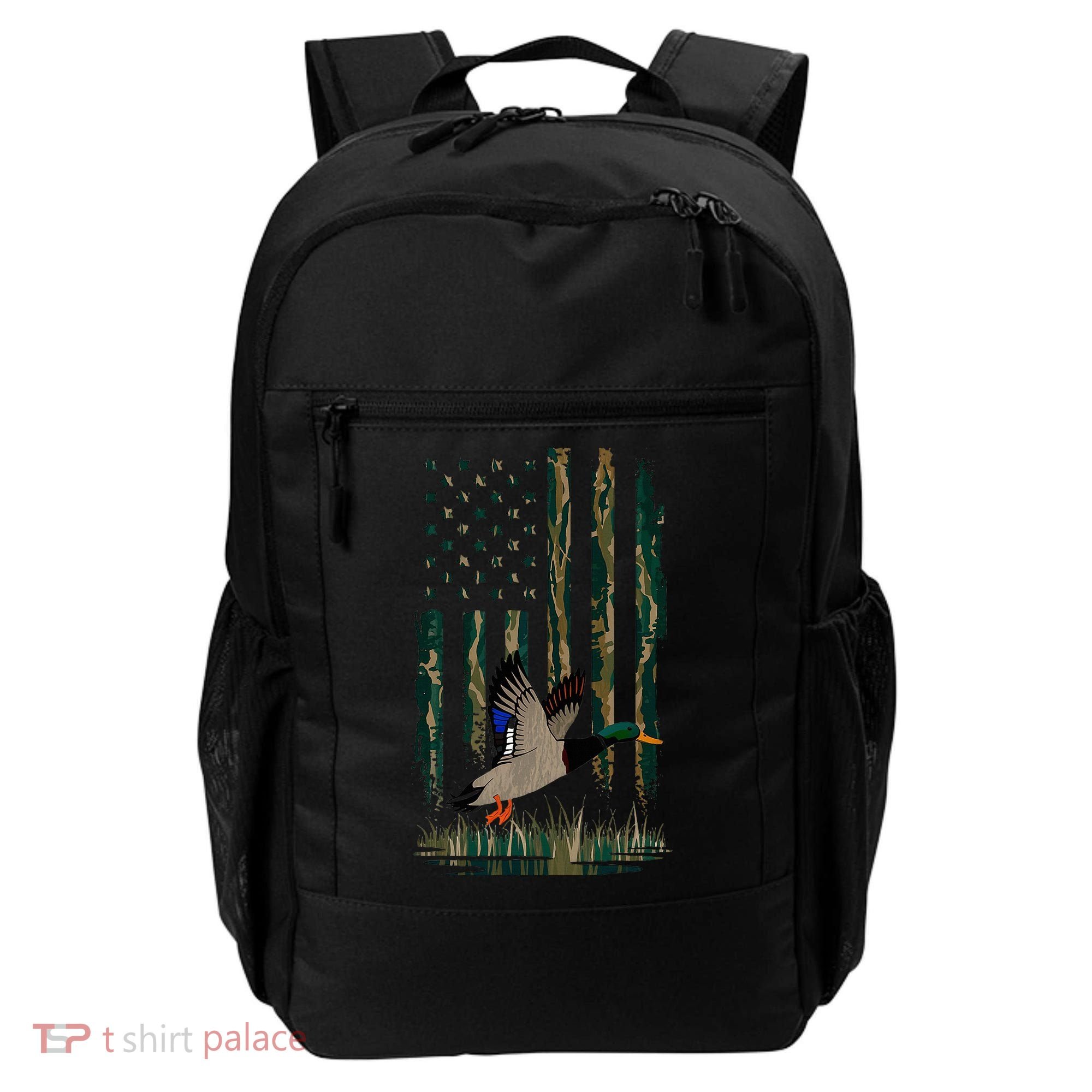 Duck Hunting Waterfowl Hunters Camo Flag Backpack