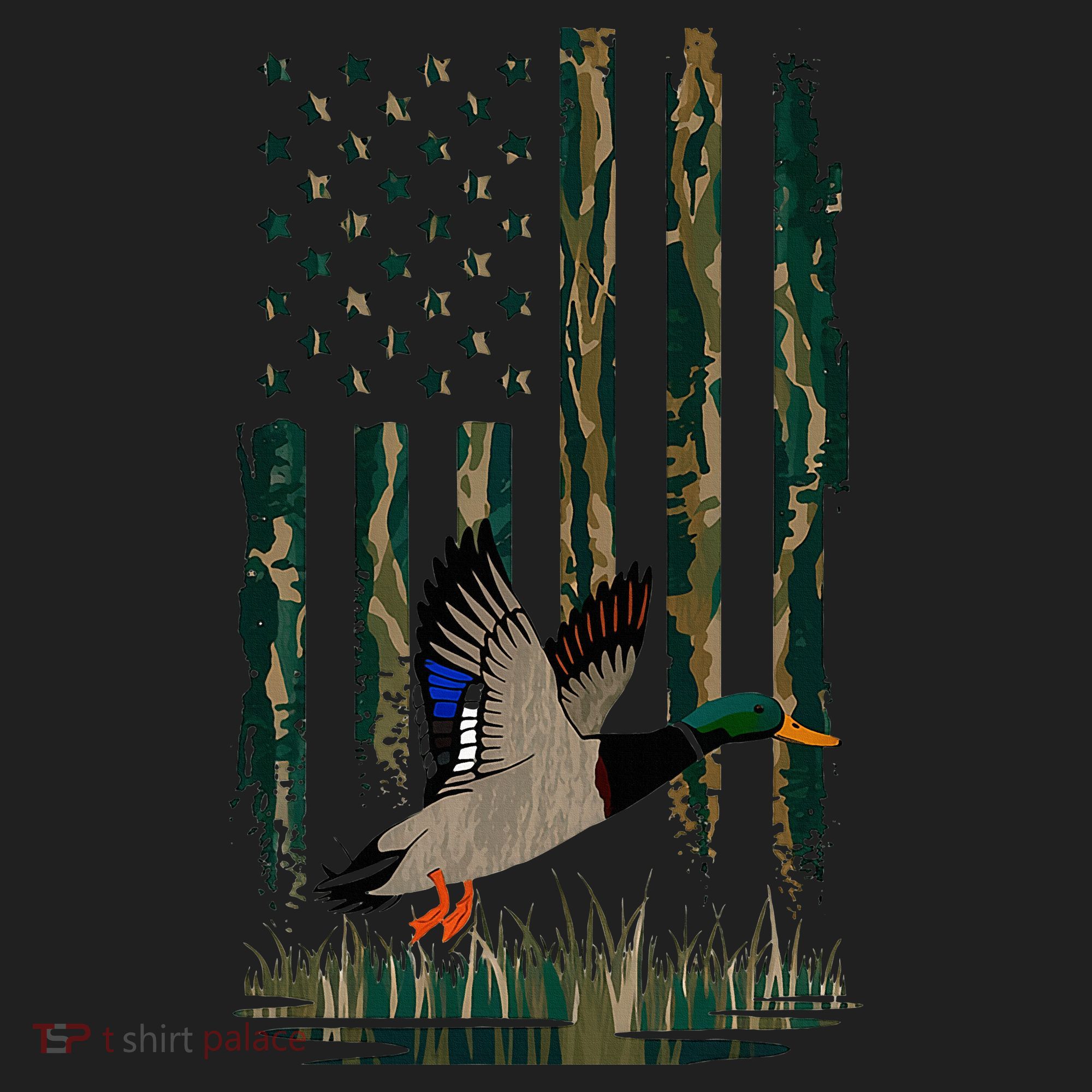 Duck Hunting Waterfowl Hunters Camo Flag Beanie