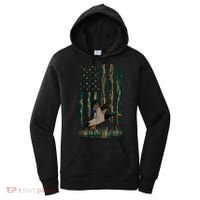 Duck Hunting Waterfowl Hunters Camo Flag Women's Hoodie thumb 0