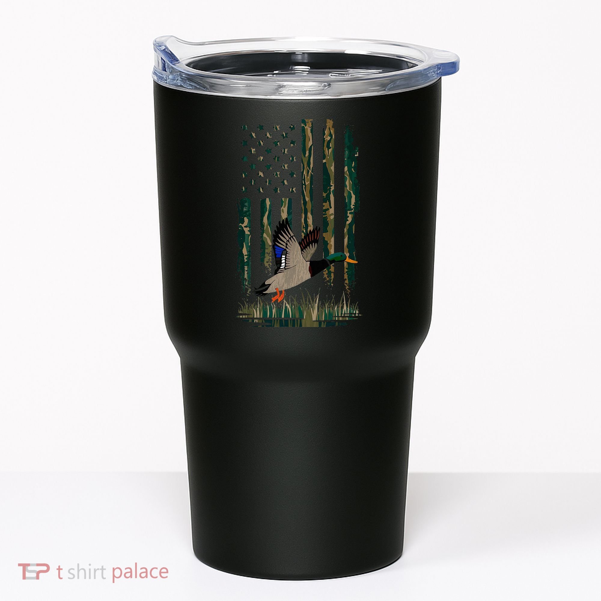 Duck Hunting Waterfowl Hunters Camo Flag Tumbler