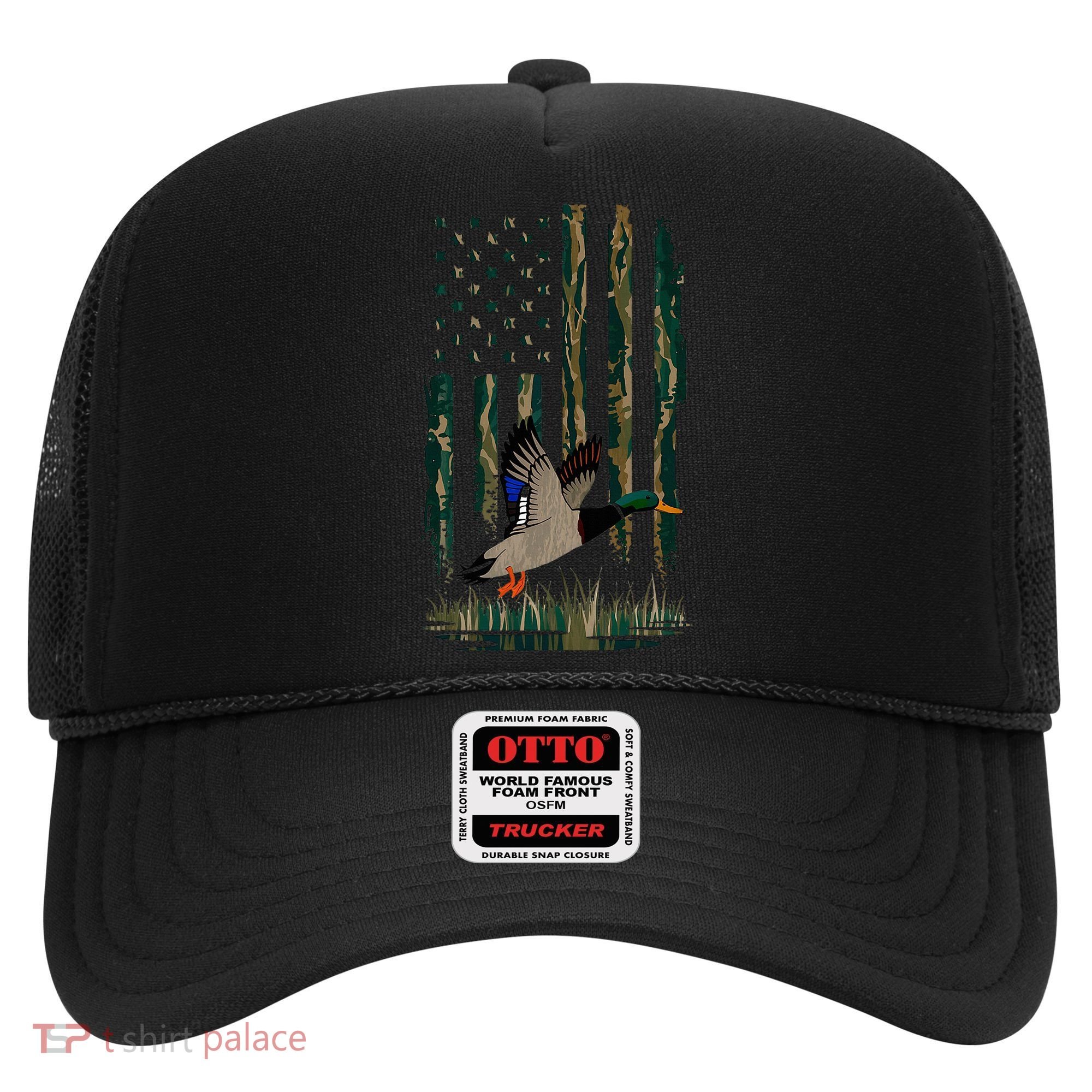 Duck Hunting Waterfowl Hunters Camo Flag Hat