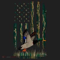 Duck Hunting Waterfowl Hunters Camo Flag Hat thumb 2