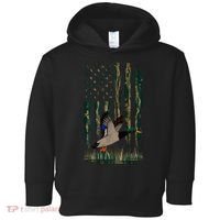 Duck Hunting Waterfowl Hunters Camo Flag Toddler Hoodie thumb 0