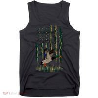 Duck Hunting Waterfowl Hunters Camo Flag Tank Top thumb 0