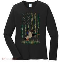 Duck Hunting Waterfowl Hunters Camo Flag Women's Long Sleeve Shirt thumb 0
